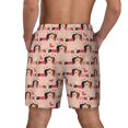thumbnail image 3 of Kdxio Dachshund Couple Print Men's Swim Trunks with Compression Liner 7 Inch Inseam Quick Dry Swim Shorts, 3 of 7