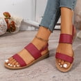 thumbnail image 7 of Bkhluea Women Double Strap Slingback Wedge Sandals Adjustable Buckle Comfortable Footwear For Beach Travel Daily Casual Outdoor Activities, 7 of 7