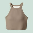 thumbnail image 4 of ZyeKqe Sleeveless Shirts for Women Built in Bra Crop Top Ribbed Knit Going out Tops Slim Tight Tees, 4 of 4