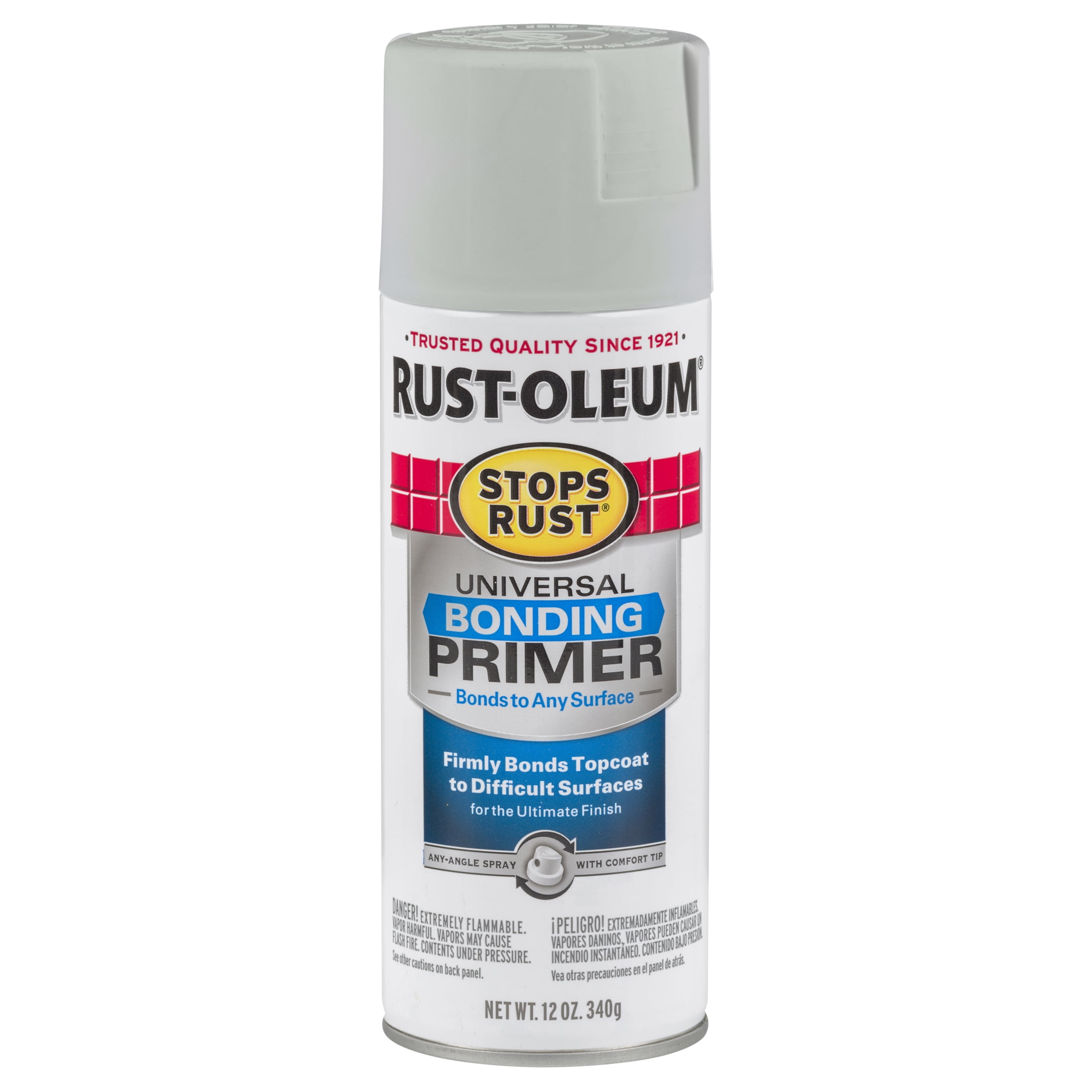 6 Pack, Gray, Rust-Oleum Stops Rust Flat Universal Bonding Primer Spray- 12 oz