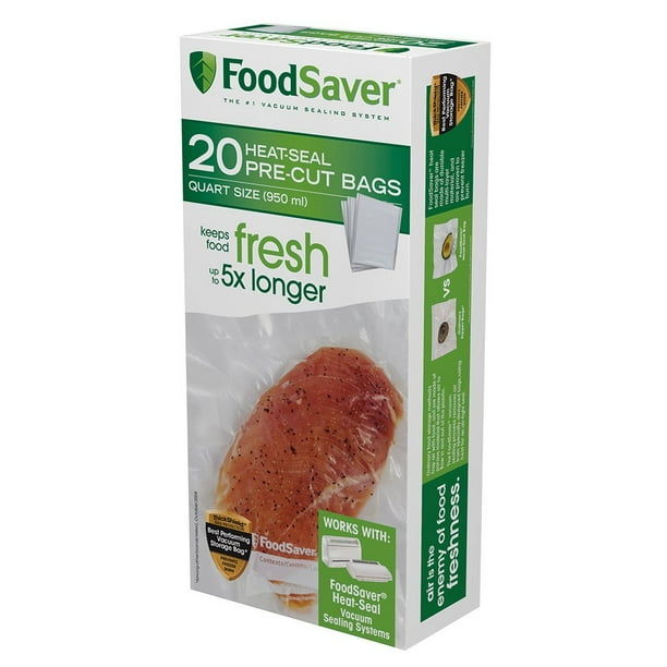 FoodSaver 1Quart Precut Vacuum Seal Bags with BPAFree Multilayer