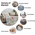 thumbnail image 6 of Throw Blanket for Couch Wildflowers Soft Fleece Flannel Blankets Cozy Lightweight Blanket for Home Sofa Living Room Pink Blue Flower Bed Throws 40" x 60", 6 of 9