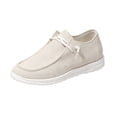 thumbnail image 2 of QWKLEAJ Women’s Casual Shoes Soft Suede Moccasin Loafers, Polka Dot Printed Lace Up Round Toe Non Slip Flat Shoes for Daily Walking Office Comfort Footwear Khaki 6.5, 2 of 5