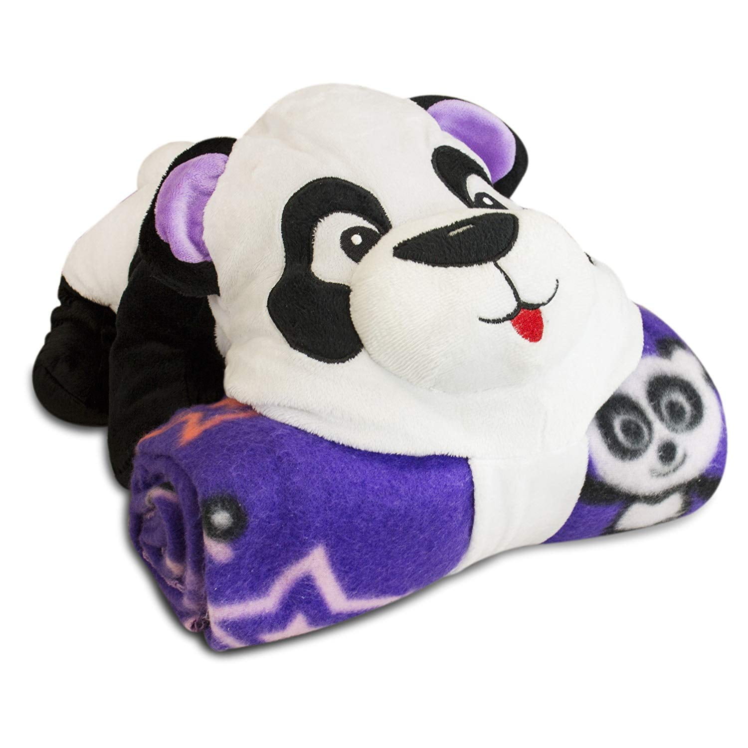 Qilmy Merry Christmas Greeting Card with Fun Panda Throw Blankets Soft Fleece Plush for Bed Couch Sofa Cozy for Adults Women Kids 60 x 90 Inch Warm 