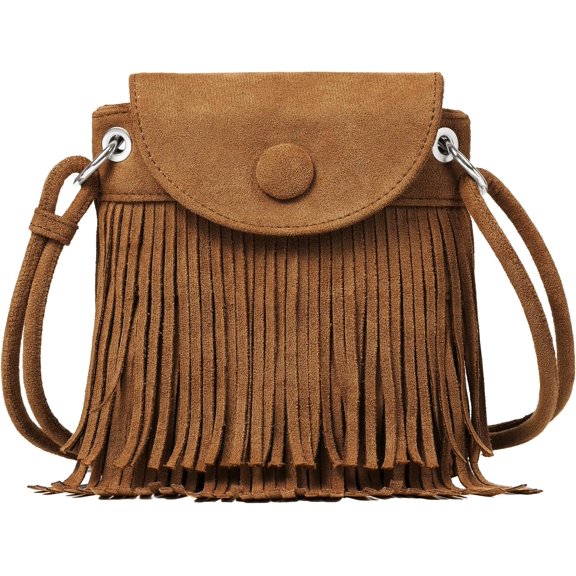 Mini Fringe Purse Small Phone Bags for Women Western Cell Phone Wallet with Zipper Pockets