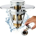 thumbnail image 2 of Tapón universal para fregadero de baño, filtro de drenaje de rebote de acero inoxidable, tapón de drenaje emergente, tapón de fregadero tipo bala para lavabo, tapón de drenaje de fregadero con fi, 2 of 5