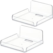 KOMI Acrylic Floating Wall Shelves, 2 Pack Mini Wall Mounted Hanging Display Shelves, Universal Adhesive Shelf Drill, for Security Cameras, Baby Monitors, Smart speakers
