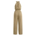 thumbnail image 7 of Lenpel Wide Leg Halter Jumpsuits for Women Casual Sleeveless High Waist Rompers with Pockets Beach Vacation Outfits, 7 of 7