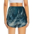 thumbnail image 3 of Picia Mysterious Moonlit Mountains Pattern Women's 2 in 1 Athletic Running Shorts High Waisted Workout Casual Gym Sweat Shorts with Comfy Liner Zipper Pockets-Medium, 3 of 9