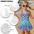 thumbnail image 6 of Xixirimido Gradient Mermaid Scale Print Girls Swimsuit One Piece UPF 50+ Skirted Bathing Suit Modest Beach Swim Dress with Built-in Shorts for Kids, 10-11 Years, 6 of 7