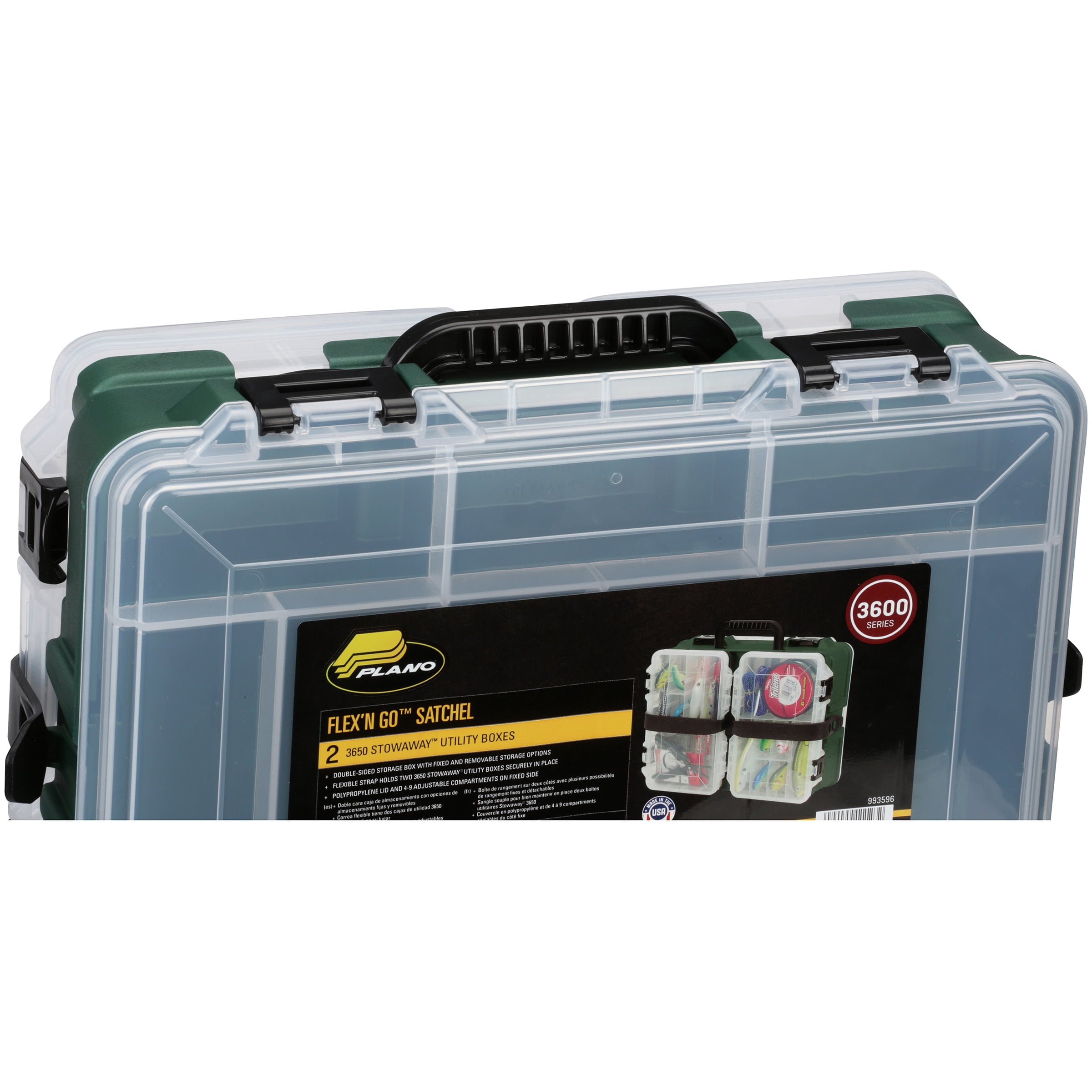 Plano Flex N' Go Satchel Fishing Tackle Boxes & Bait Storage, Green / Clear, Medium