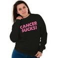 thumbnail image 4 of Cancer Sucks Breast Awareness Quote Women Crewneck Sweatshirt Brisco Brands S, 4 of 6