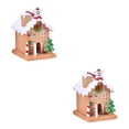 thumbnail image 3 of Guardoinrt Christmas Village Landscape Tabletop Figurine Christmas for Yellow Small 2Set, 3 of 6