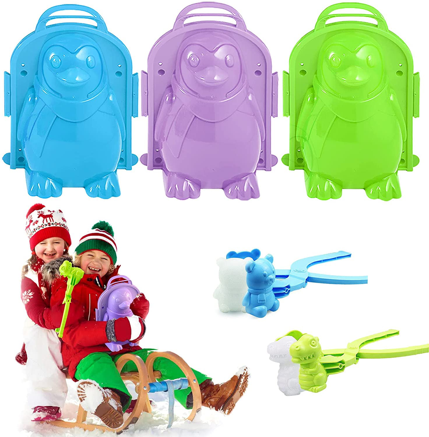 Details about   Heart Snowball Maker Clip Mold Plastic Snowman Making Kid Toys Outdoor Winter 
