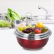 thumbnail image 5 of Juego de 3 recipientes multiusos de acero inoxidable para lavar arroz, frutas y verduras, 5 of 8