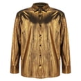 thumbnail image 5 of Pxiakgy shirts for men Men's Long Sleeved Lapel Fashion Button Down Shirt Sequin Shirt Casual Shirt Slim Dress Shirt mens shirts Gold + L, 5 of 9