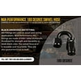 thumbnail image 2 of NGR 8AN 180 Degree Fitting - Black Anodized T-6061 Aluminum Swivel Hose Fitting - Fuel, Oil, Water, E85 - Universal Performance AN Fittings, 2 of 4