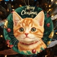 thumbnail image 4 of Ceramics Ornaments Orange Cat 3" Circle Ceramic Ornament Christmas Holiday Xmas Trees Decorations Keepsake Gifts Holiday Present, 4 of 5
