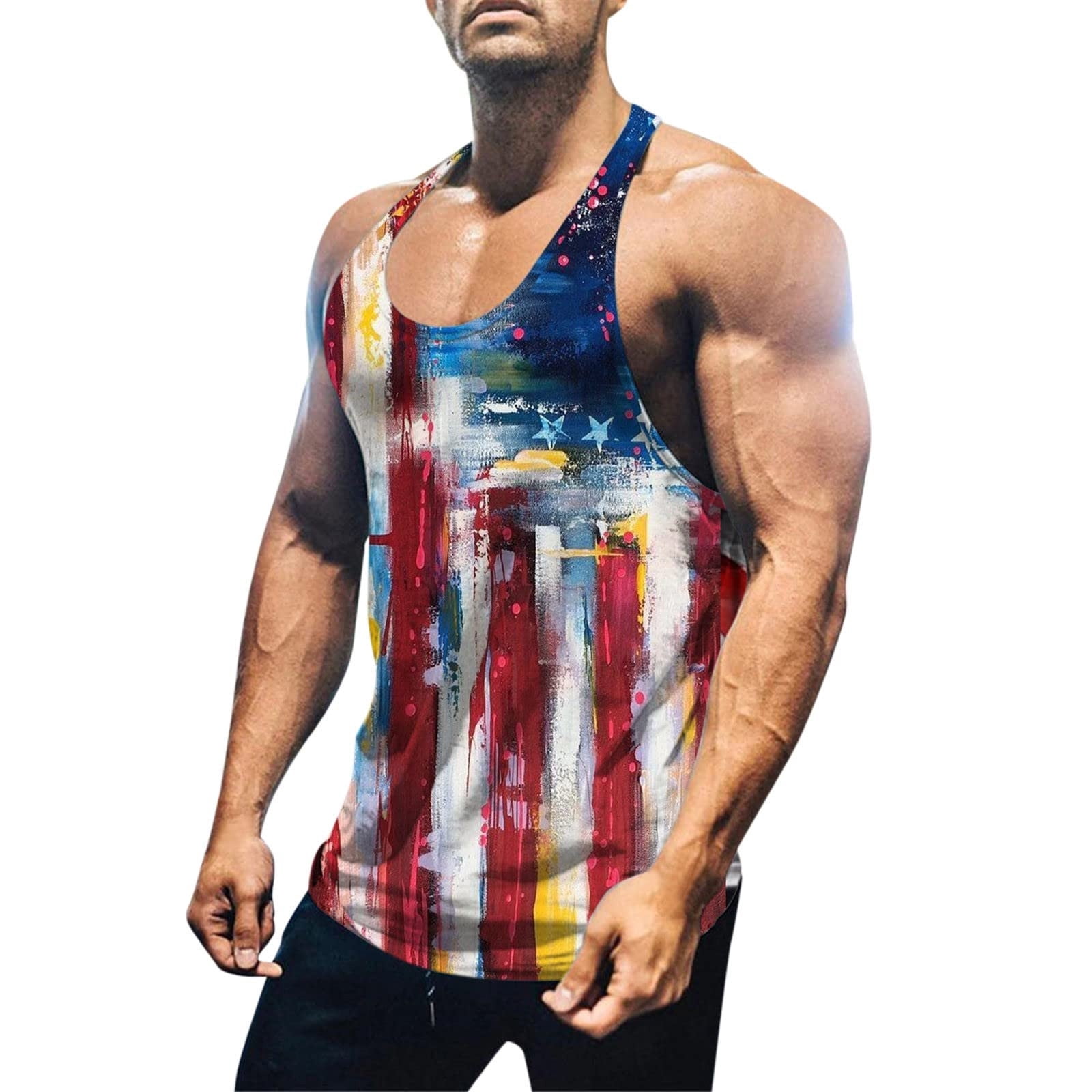 Aueoeo Mens 4th of July Tank Top USA 