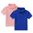 thumbnail image 2 of Aofany 2-Packs Boys School Uniform Short Sleeve Shirt, Button Closure Lapel, Comfortable & Soft Summer T Shirt 1-13 Years, 2 of 6