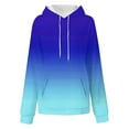 thumbnail image 4 of Fanxing Teen Girl Sudaderas Oversized Hoodie for Women Gradient Drawstring Hooded Pullover Sweatshirts Fall Winter Preppy Clothes Dark Blue M, 4 of 5
