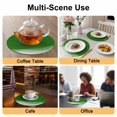 thumbnail image 2 of Ombre Green Waves Round 13 Inch Placemats Set of 6, Abstract Art Gradient Modern HeatResistant Non Slip Place Mats for Dining Table, Wipeable Braided Kitchen Table Mats for Housewarming, 2 of 9