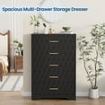 thumbnail image 4 of Patikuin 5 Drawers Tall Dresser for Bedroom, Modern Nightstand for Bedside Closet, Wood Chest of Drawers with Gold Handles, Wooden Storage Cabinet and Organizer for Living Room, Hallway, Entryway, 4 of 9