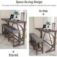 thumbnail image 5 of LKTART 4 Piece Bar Table Set with Power Outlet 59 Inch Industrial Dining Table and 3 Padded Stools for Living Room Dining Room Game Room Brown, 5 of 6