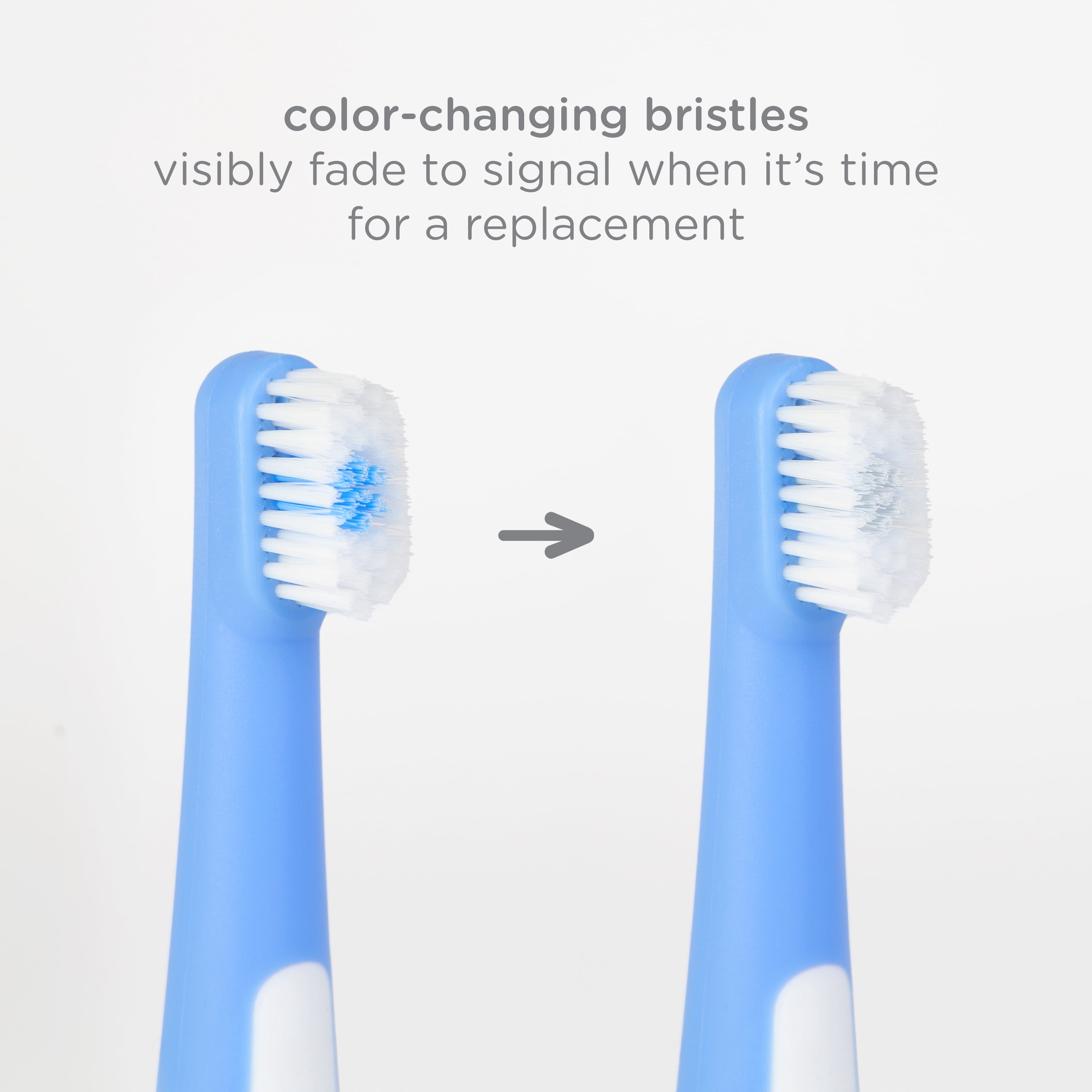 Ubbi 3 pcs Toothbrush Training Set for Babies and Toddlers, Includes Silicone Finger Brush, 360° and Soft Bristled Toothbrush, Polaris Blue