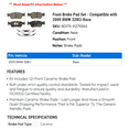 thumbnail image 2 of Front Brake Pad Set - Compatible with 2000 BMW 328Ci Base, 2 of 2