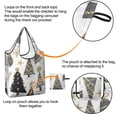 thumbnail image 4 of 5 Pack Foldable Shopping Bag,White Christmas Tree and Snowflake Pattern Reusable Grocery Bags with Pockets,Large Reusable Tote Bags with Handles Waterproof & Lightweight, 4 of 6