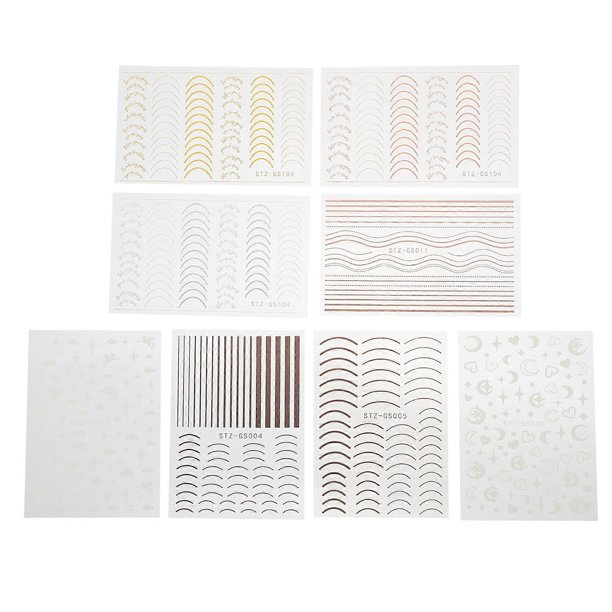8 Sheets Nails Stickers Stamping Nail Art Nail Art Stickers Nail Art Decals Diy Sticker