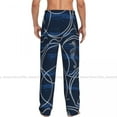 thumbnail image 5 of Mens Woman Casual Pajama Long Pant Loose Elastic Waistband Seahorses And Marine Ropes Navy Print Cozy Sleepwear Home Lounge Pants, 5 of 6