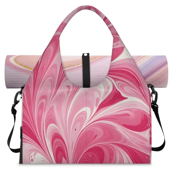 Large Yoga Bag with Mat Holder Shoe & Compartment Water Resistant Tote for Women & Men Gym Duffel for Fitness, Workout, Sports