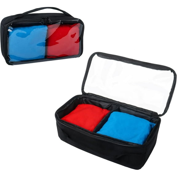 Cornhole Bag Carry Case Holds Up to 8 Beanbags, Storage, Transport Bean Bags with Padded Divider and Portable Handle for Cornhole Game