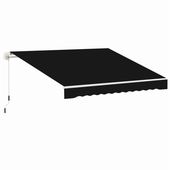 Outsunny 8' x 7' Patio Retractable Awning, Manual Exterior Sun Shade Deck Window Cover, Black On-Site