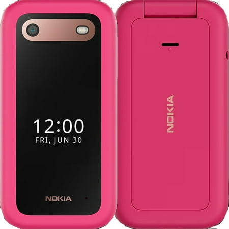 Nokia 2660 Flip DUAL SIM 128MB ROM + 48MB RAM (GSM Only | No CDMA) Factory Unlocked 4G/LTE Smartphone (Pop Pink) - International Version