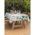 thumbnail image 4 of 60x84 Inch Outdoor Tablecloth with Umbrella Hole Zipper Rectangle Eucalyptus Leaves Rectangular Tablecloths Outside Waterproof Summer Botanical Patio Table Cloth Cover for Picnic Party, 4 of 8