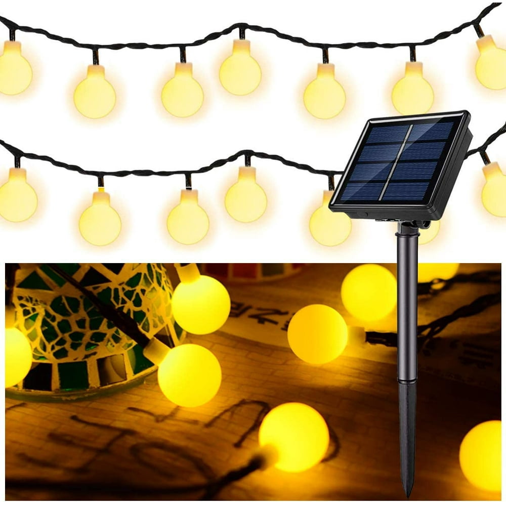 Solar Globe String Lights 37 FT 60 LED, Super Bright Globe String