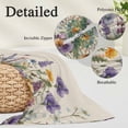 thumbnail image 6 of Spring Floral King Size Pillow Cover, Pillowcase Protectors with Zipper, Breathable Decorative Throw Pillow Case Cover, Purple Flowers Summer Botanical Rustic Pillow Shams for Couch Sofa 20x36Inch, 6 of 8