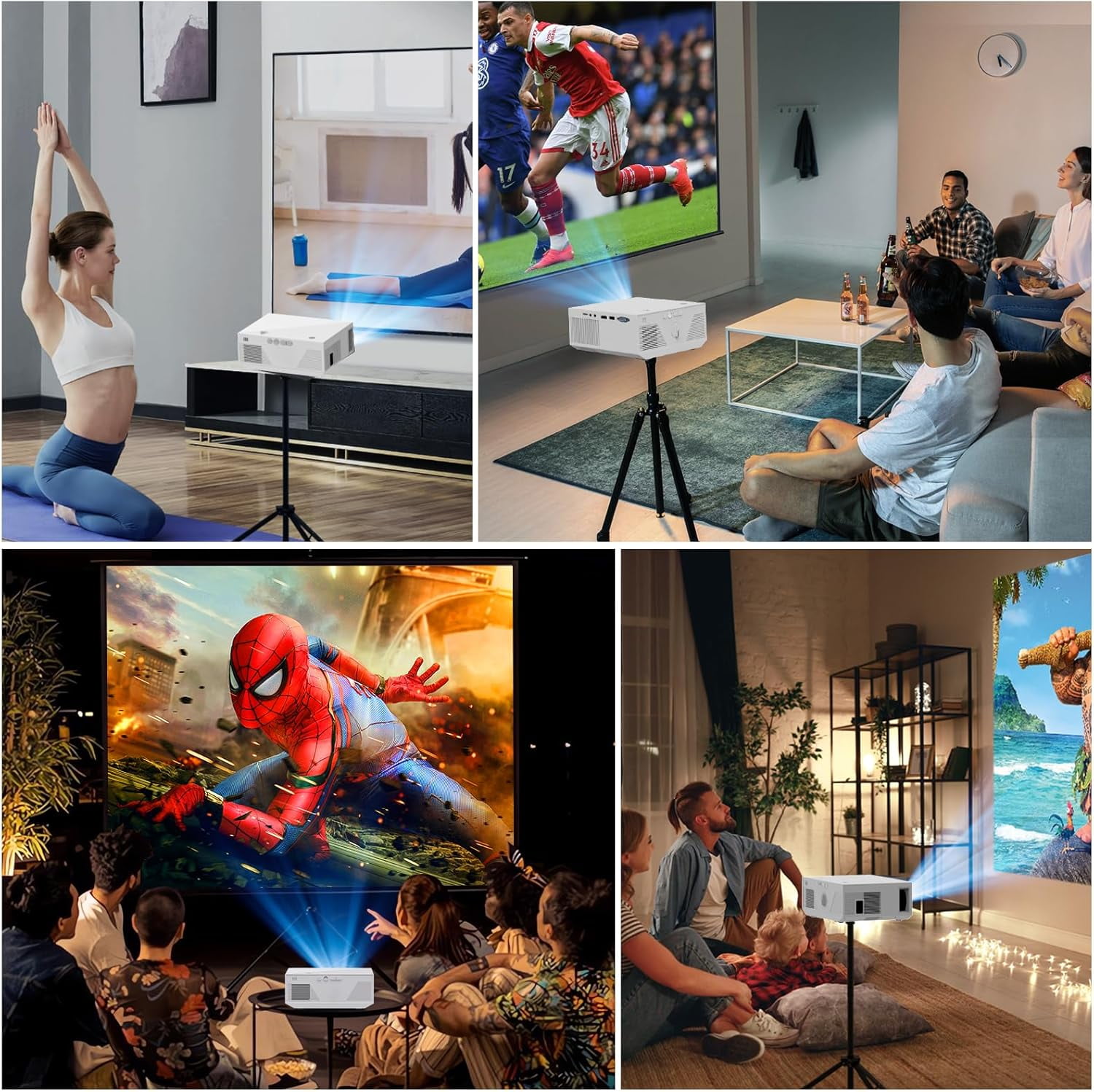 Kanstar C06P Mini Projector, Native 1080P Full HD Outdoor Movie Projector with WiFi and Bluetooth