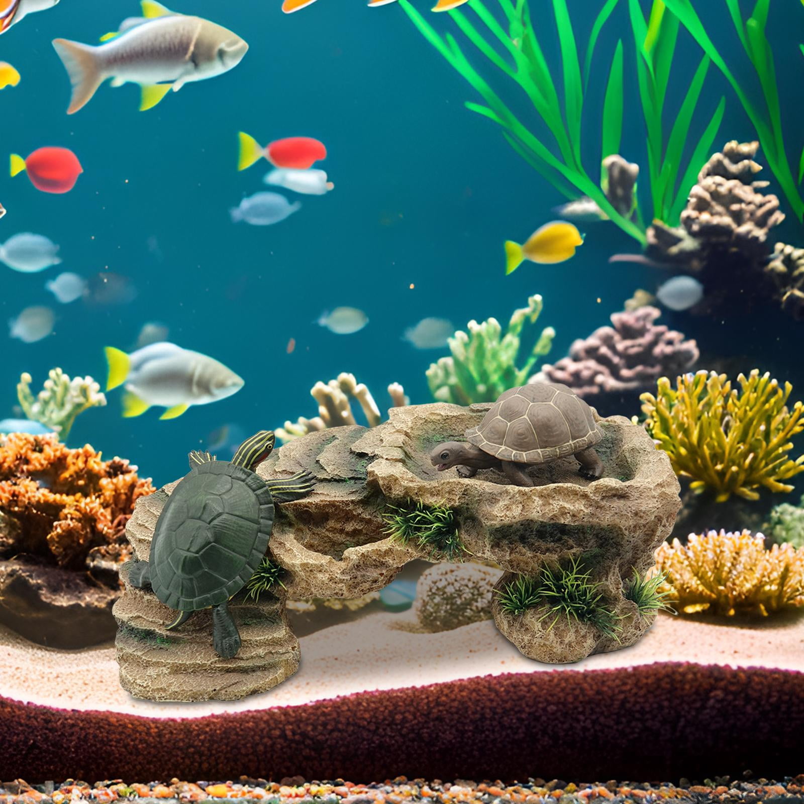 TOOYFUL Turtle Eel Platform, Climbing Ramp, Climbing Platform, Reptile Habitat, Resin Dock, Bearded Dragons, Aquatic Reptiles, Amphibians M