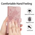 thumbnail image 6 of For IPhone 17 Pro 6.3" Rose Embossed Strong Magnetic Attachment/Closure, Card Slots/Pocket, PU Leather Flip Wallet Case ﻿,Pink,For iPhone 17 Pro, 6 of 8