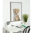 thumbnail image 5 of Kate and Laurel Sylvie Baby Cheetah Animal Print Portrait Framed Canvas Wall Art by Amy Peterson, 23x33 Gray, 5 of 5