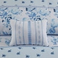thumbnail image 2 of Full/Queen Floral Striped Comforter Set - 5-Piece Microfiber Bedding Set with 2 Shams & Throw Pillows, Oeko-Tex Certified, 2 of 21