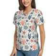 thumbnail image 2 of Vsdgher Starfish Shell Women Shirts V Neck Short Sleeve Tops T-Shirt Basic Tees, S to 3XLSmall, 2 of 5