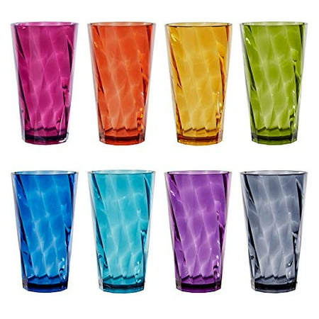 Optix 20-ounce Plastic Tumblers | set of 8 in Jewel Tone Colors