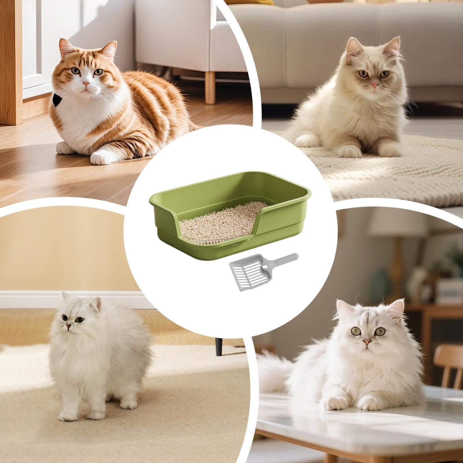 Extra Large Semi Enclosed Cat Litter Box High Sides Low Entry Open Top Kitty Toilet Splash Control for Senior Cats Kittens Multi Cat Home Apartment Senior Cats Multi Cat Clean Home Litter Control