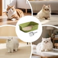 thumbnail image 6 of Extra Large Semi Enclosed Cat Litter Box High Sides Litter Pen with Low Entry Splash Guard for Senior Geriatric Cats Clean Open Top Kitty Includes Litter Shovel 19.29X5.12in, 6 of 8