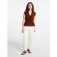 thumbnail image 3 of Time and Tru Women's Textured Tie Front Top, Sizes XS-XXXL, 3 of 6